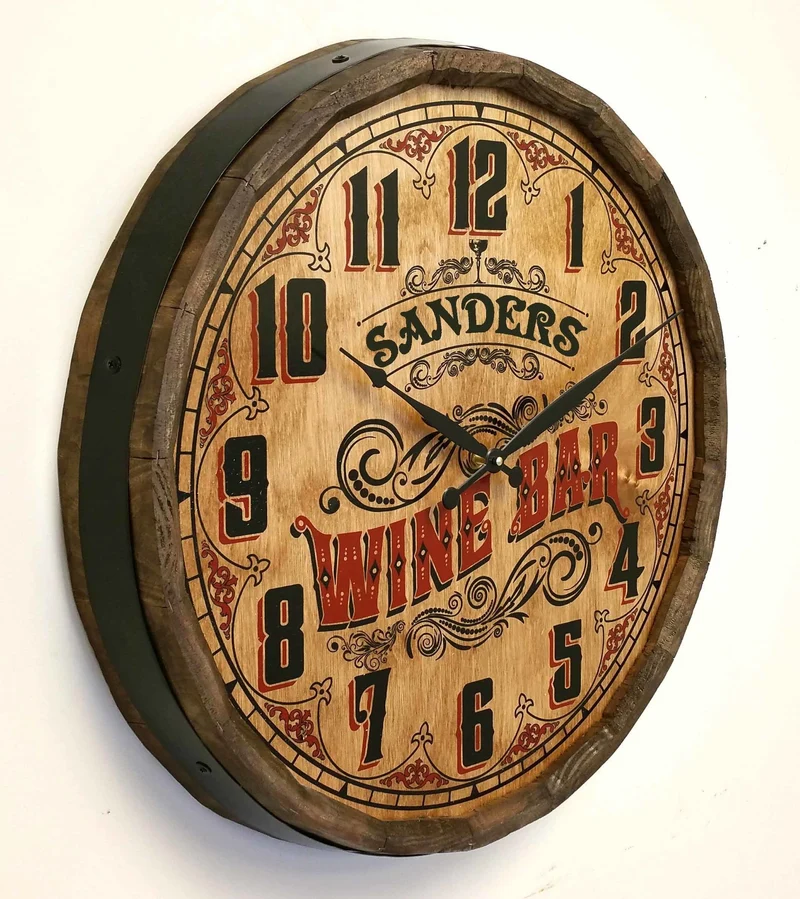Wine Bar Quarter Barrel Clock - Personalized