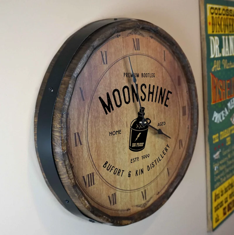 Moonshine Quarter Barrel Clock - Personalized