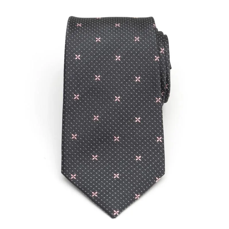 The Zachary Tie (Gray Quatrefoil Men's Tie)