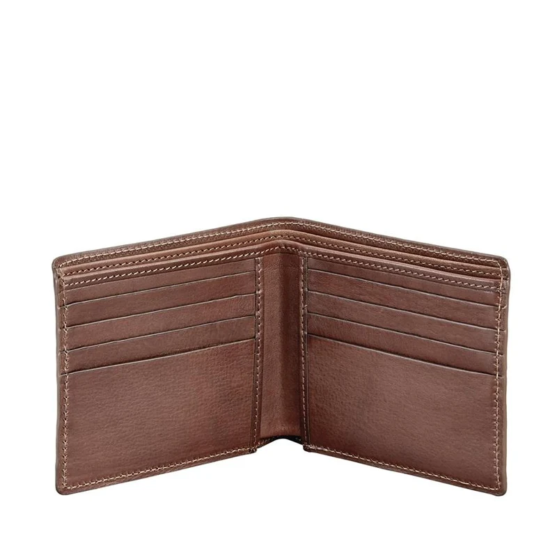 Brown Bi-Fold Wallet - Vachetta Leather - Personalized
