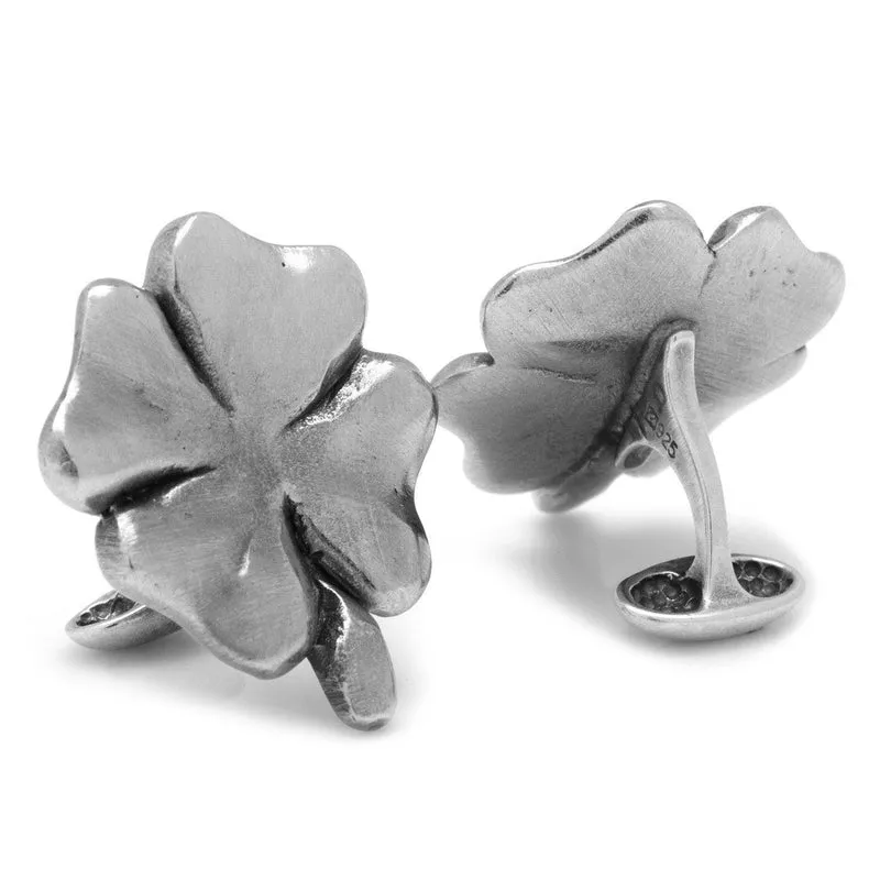 Pewter Lucky Four Leaf Clover Cufflinks