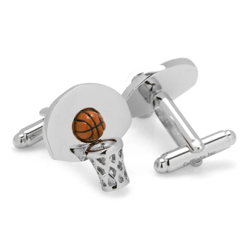 3D Basketball Hoop Cufflinks