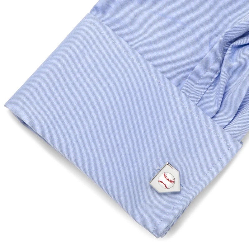 3D Baseball Home Plate Cufflinks
