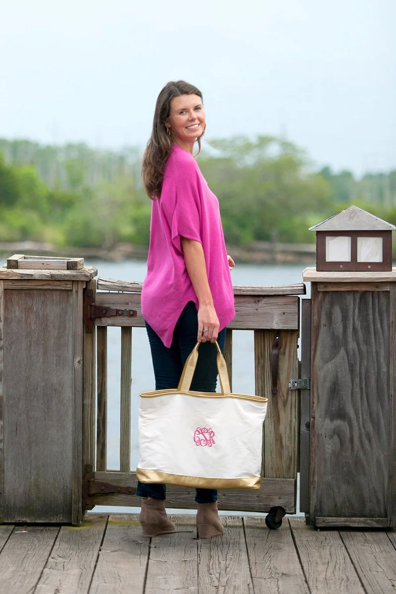 Creme Cabana Tote - Personalized