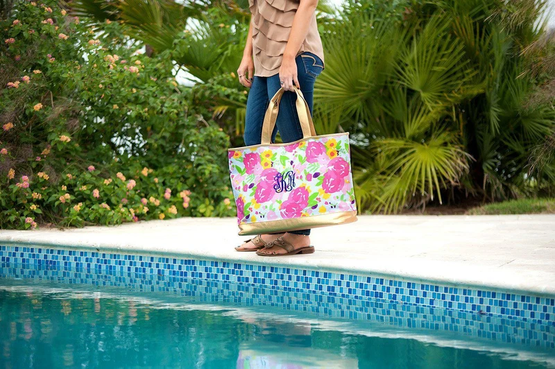 Floral Cabana Tote - Personalized
