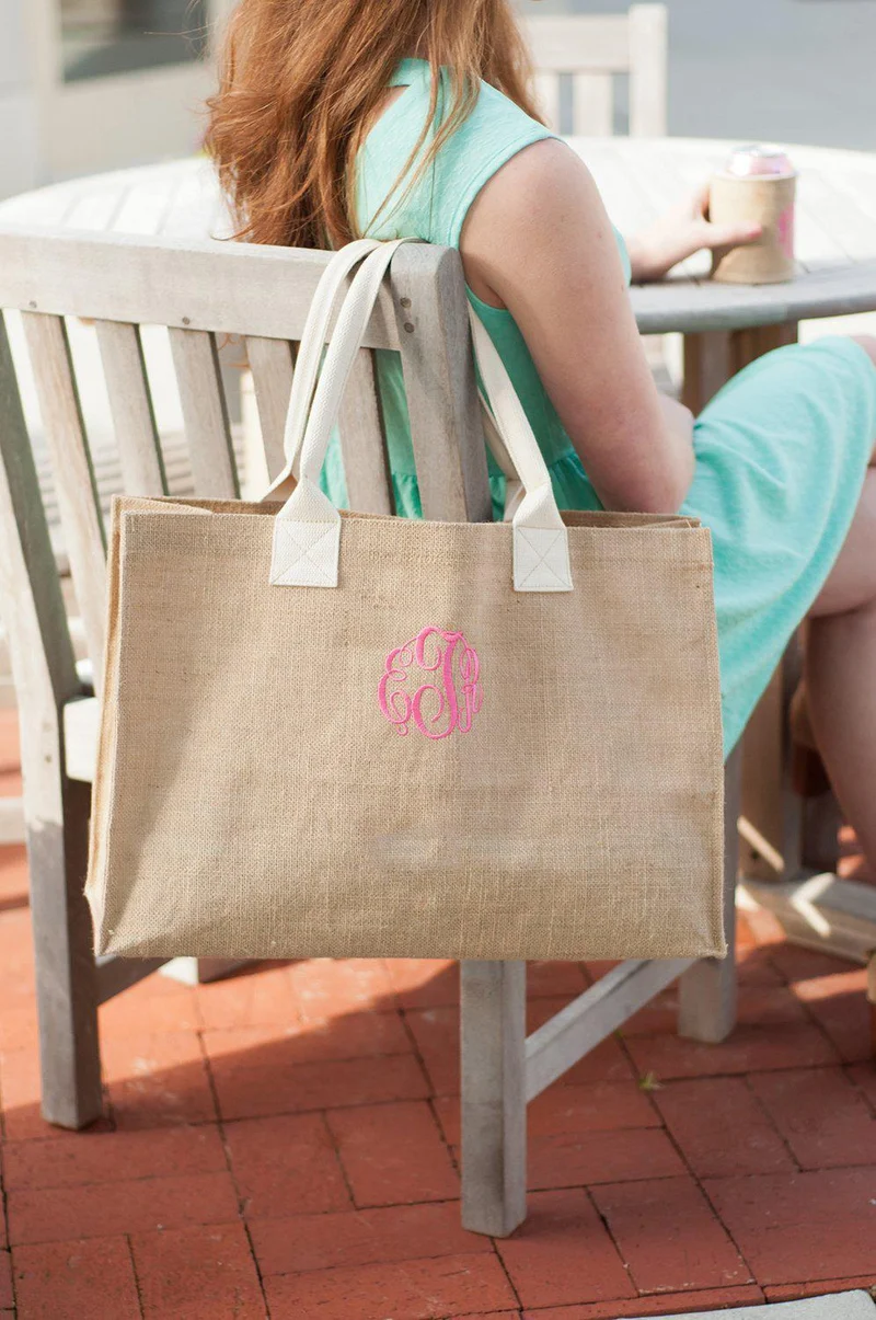Burlap Tote Bag - Personalized
