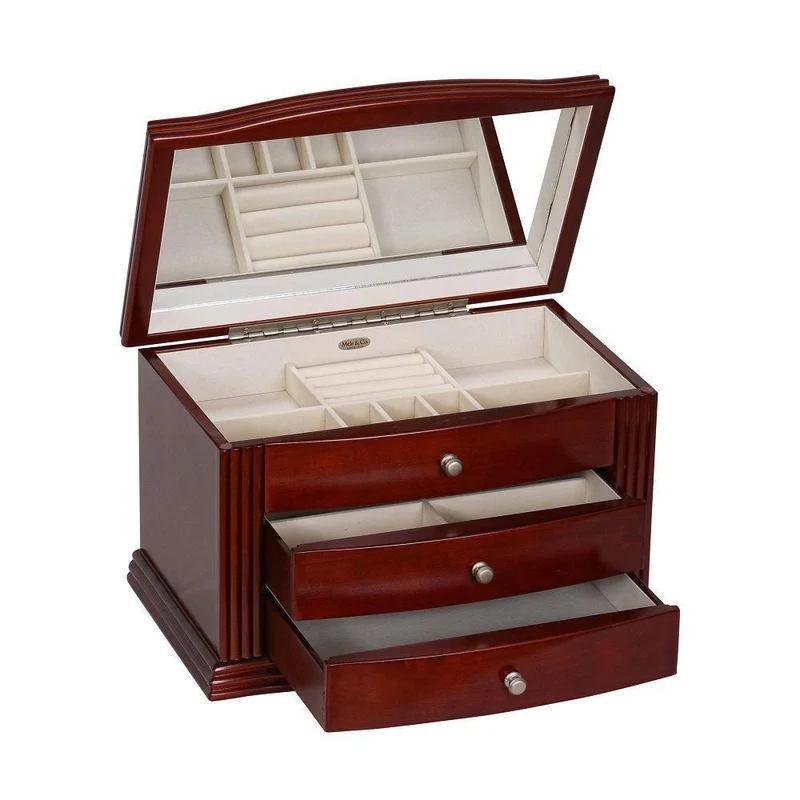 Georgia Wooden Jewelry Box in Walnut Finish