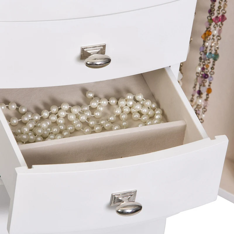 Hadley Wooden Jewelry Armoire in White