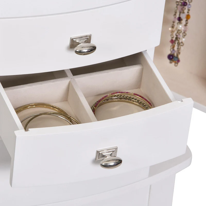 Hadley Wooden Jewelry Armoire in White