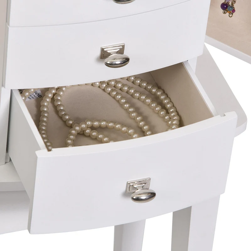 Hadley Wooden Jewelry Armoire in White