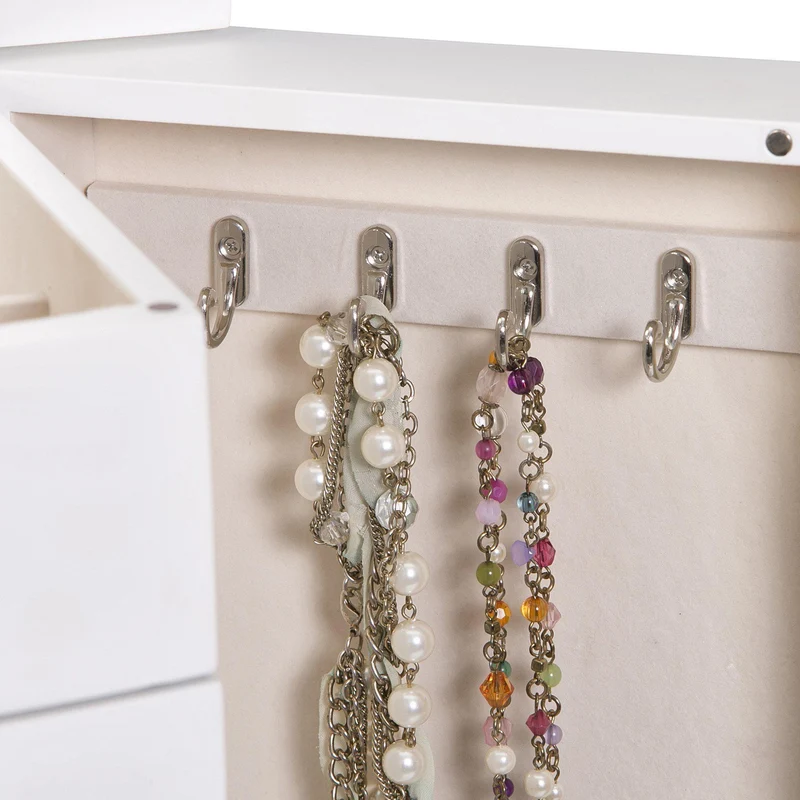 Hadley Wooden Jewelry Armoire in White