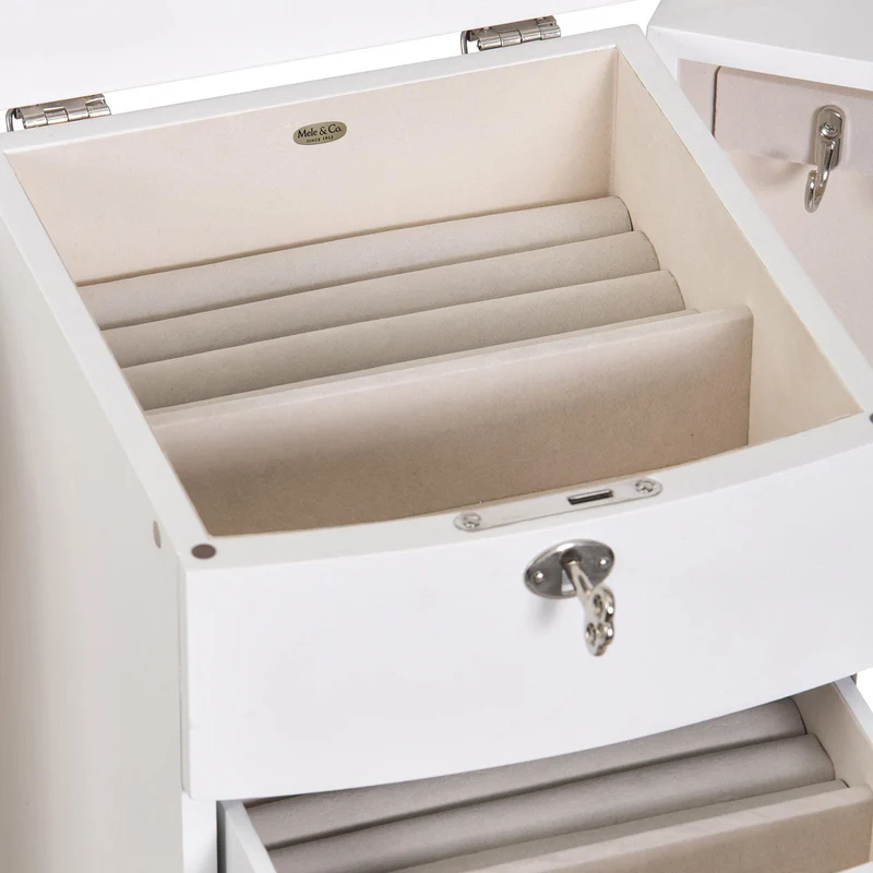 Hadley Wooden Jewelry Armoire in White