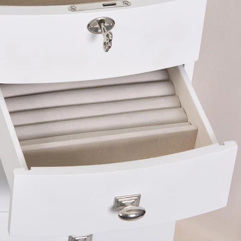 Hadley Wooden Jewelry Armoire in White