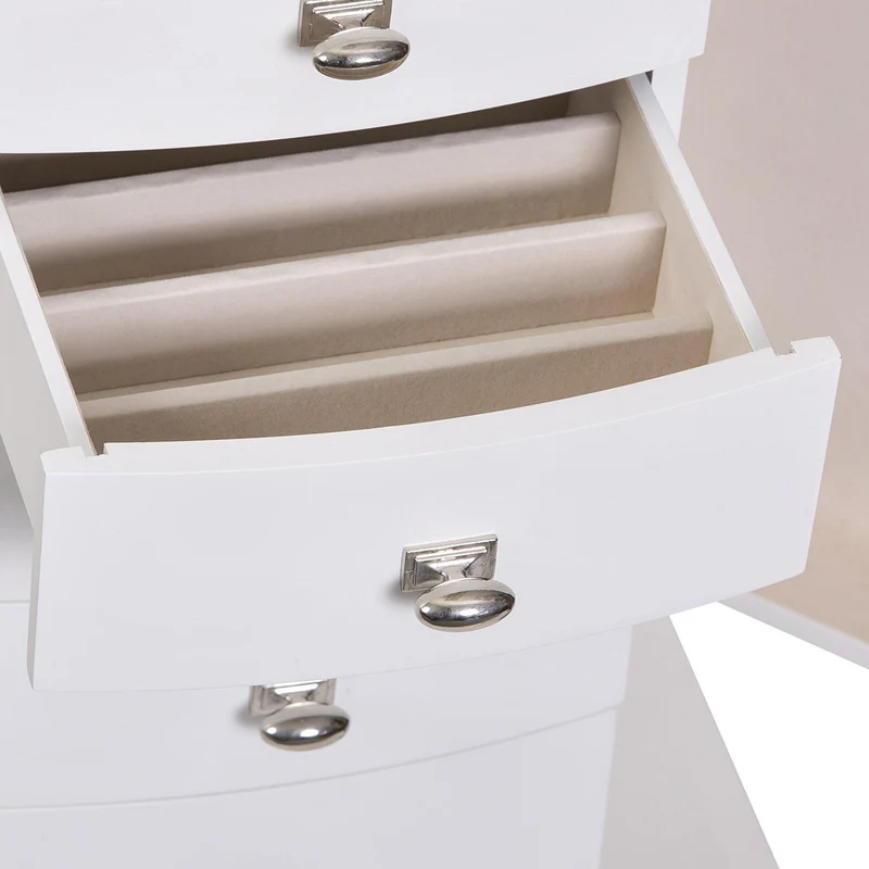 Hadley Wooden Jewelry Armoire in White