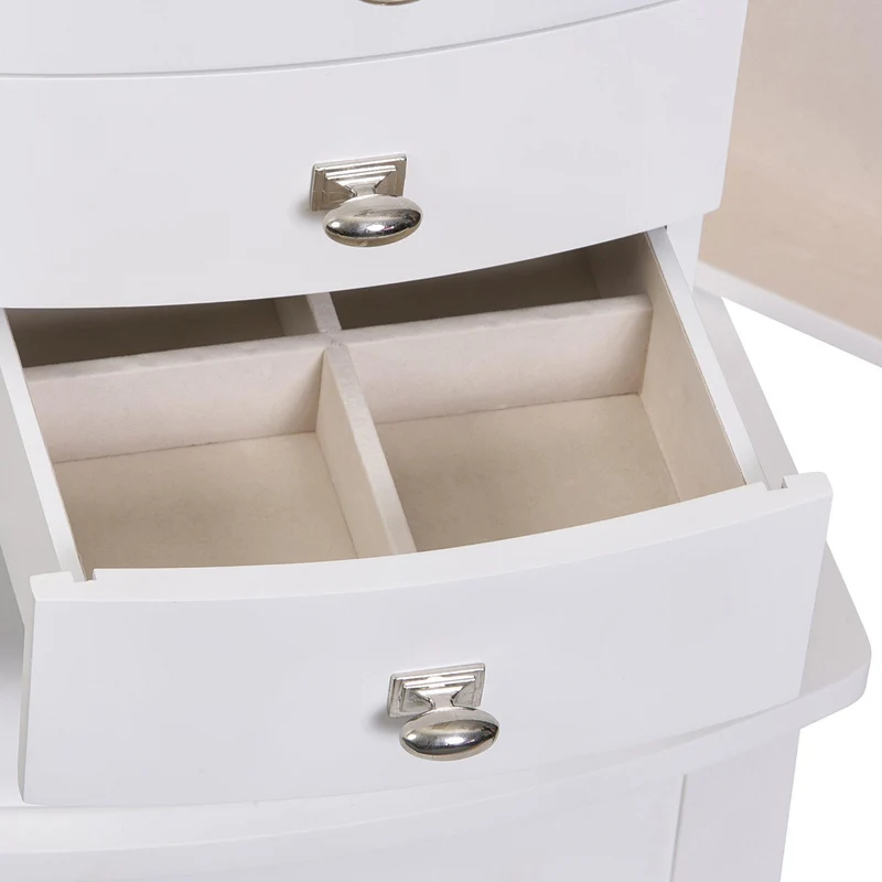 Hadley Wooden Jewelry Armoire in White