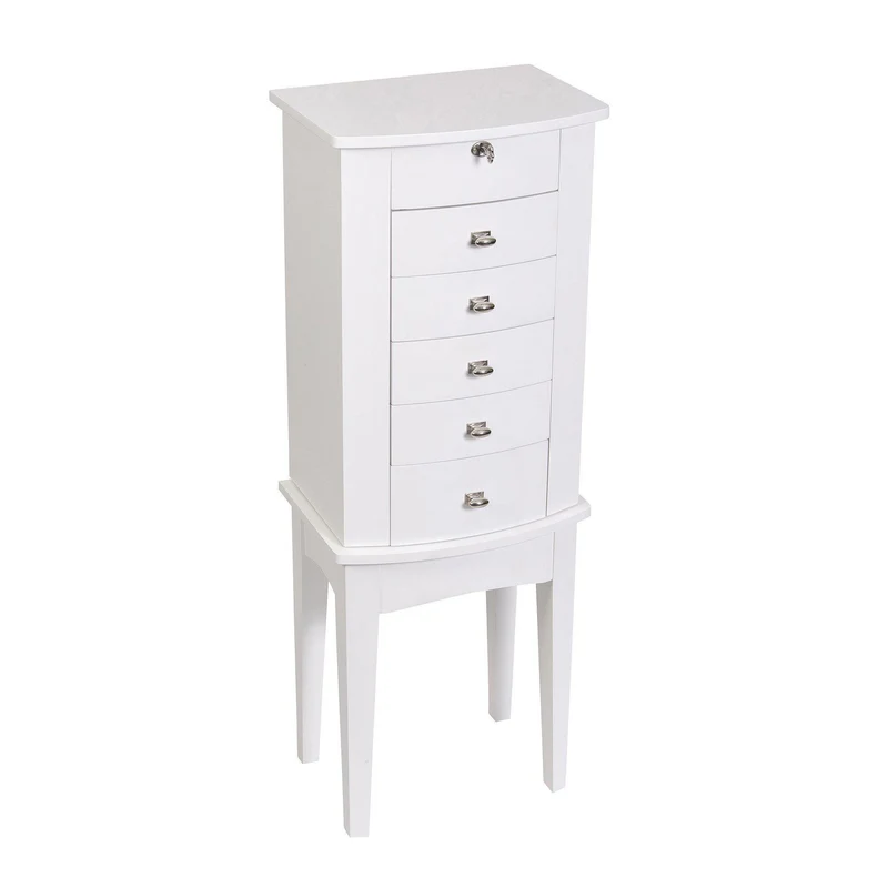 Hadley Wooden Jewelry Armoire in White