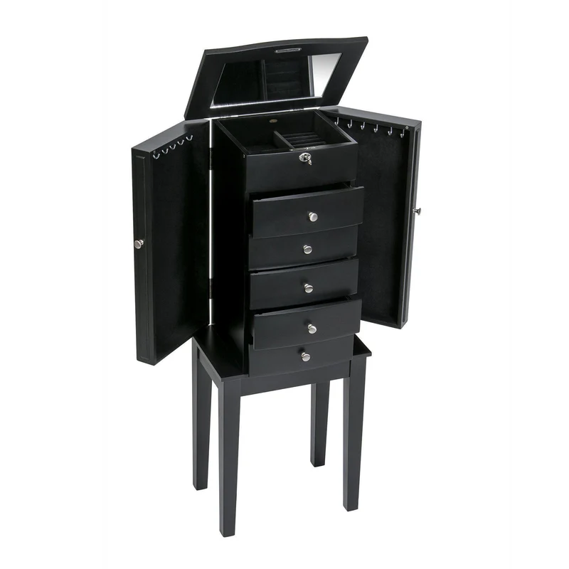 Paxton Wooden Jewelry Armoire in Java Finish