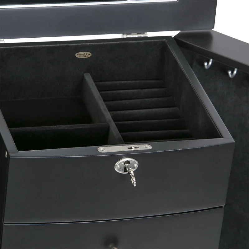 Paxton Wooden Jewelry Armoire in Java Finish