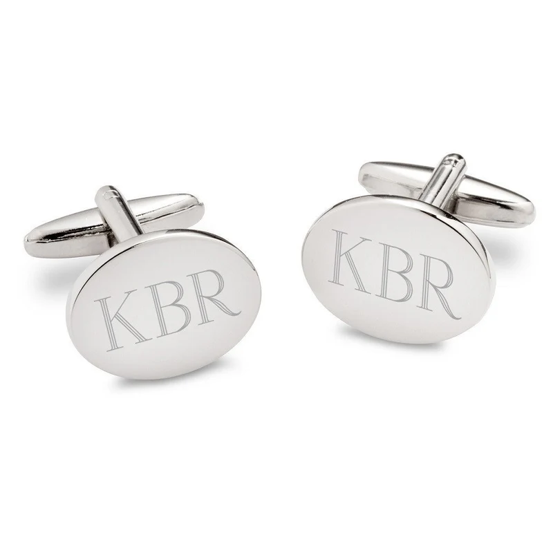 Modern Oval Personalized Cufflinks