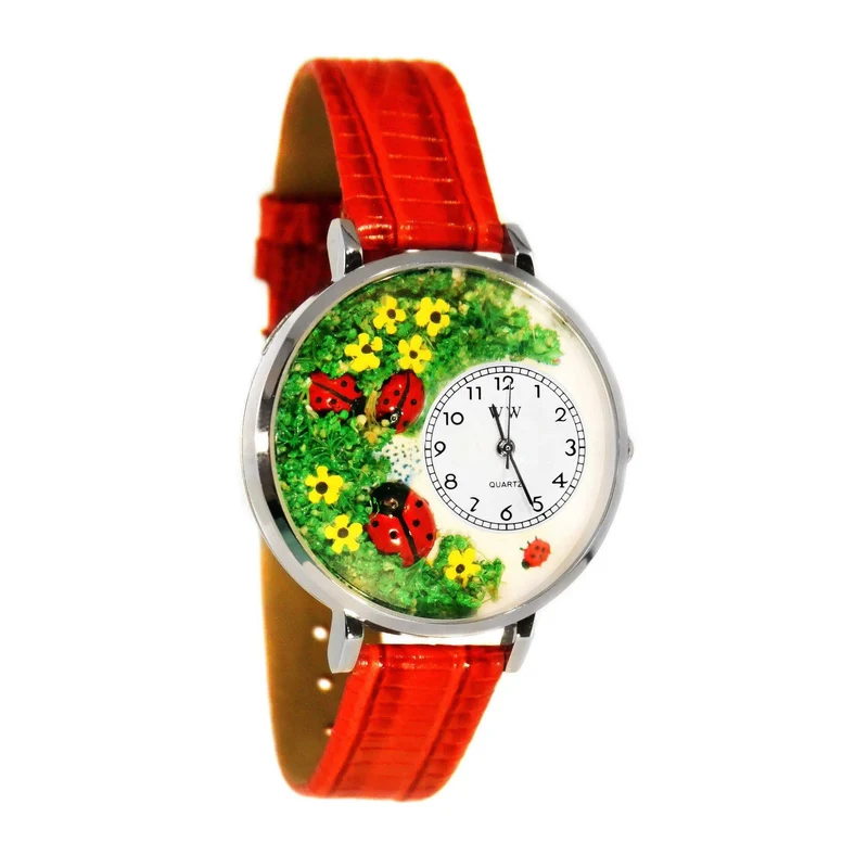 Ladybugs Watch in Silver (Large)