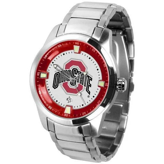 Ohio State Buckeyes Men's Titan Stainless Steel Band Watch