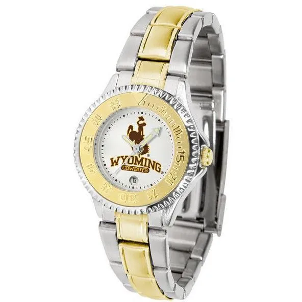 Wyoming Cowboys Ladies Competitor Two-Tone Band Watch