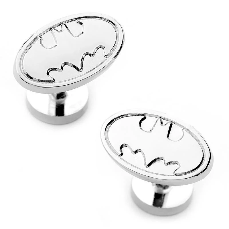 Silver Batman Logo Cufflinks