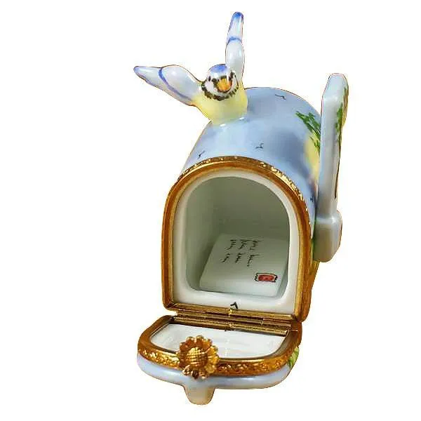 Mailbox With Landscape And Removable Letter Limoges Box by Rochard™