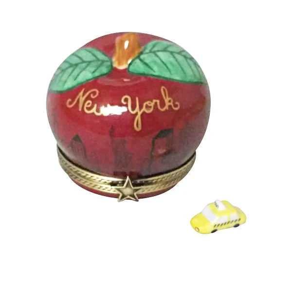I Love New York Apple with Taxi Limoges Box by Rochard™