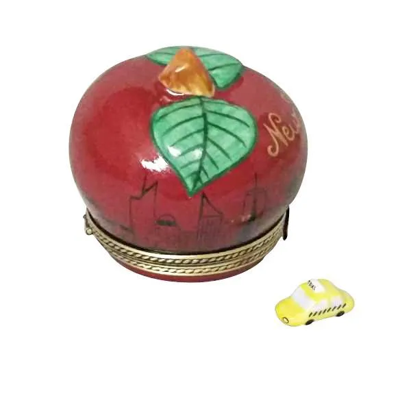 I Love New York Apple with Taxi Limoges Box by Rochard™