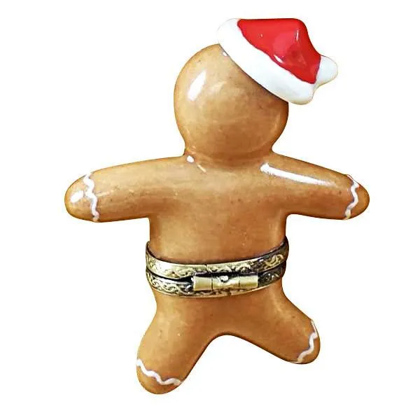 Santa Gingerbread Man and Peppermint Candy Limoges Box by Rochard™