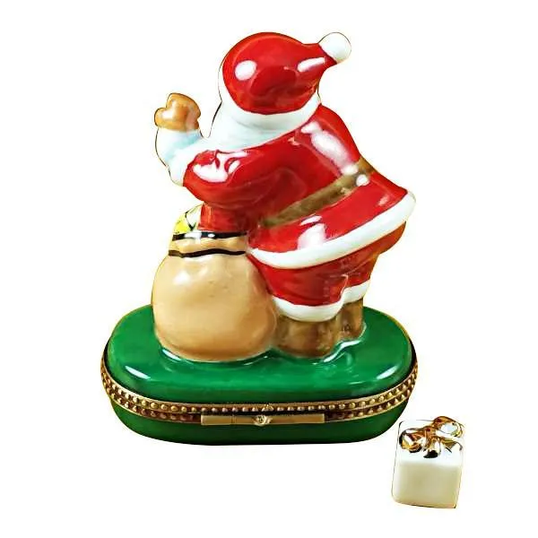 Santa With Gift Bag Limoges Box by Rochard™