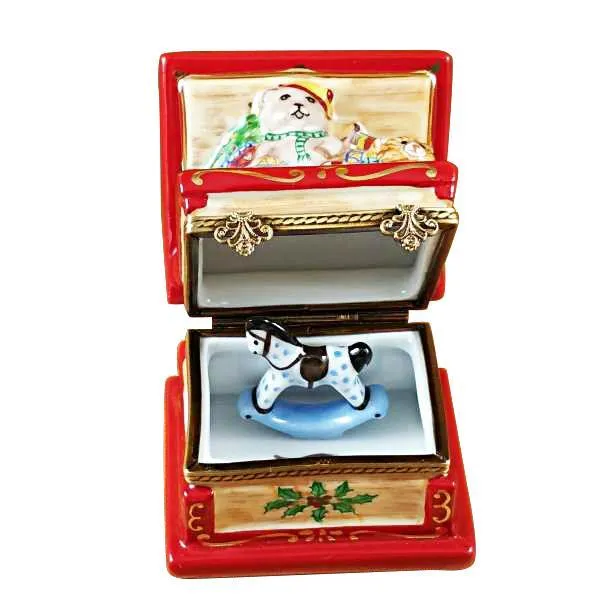 Christmas Toy Chest With Rocking Horse Limoges Box by Rochard™