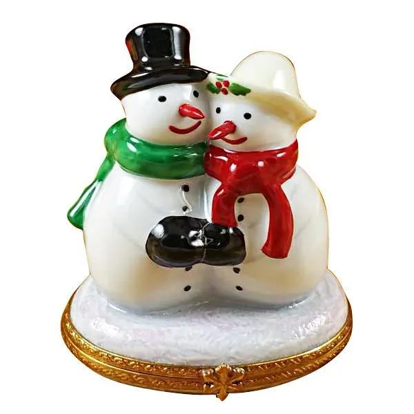 Snowman Couple Limoges Box by Rochard™