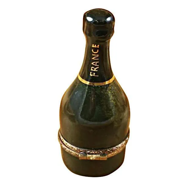 Green Champagne Bottle Limoges Box by Rochard™