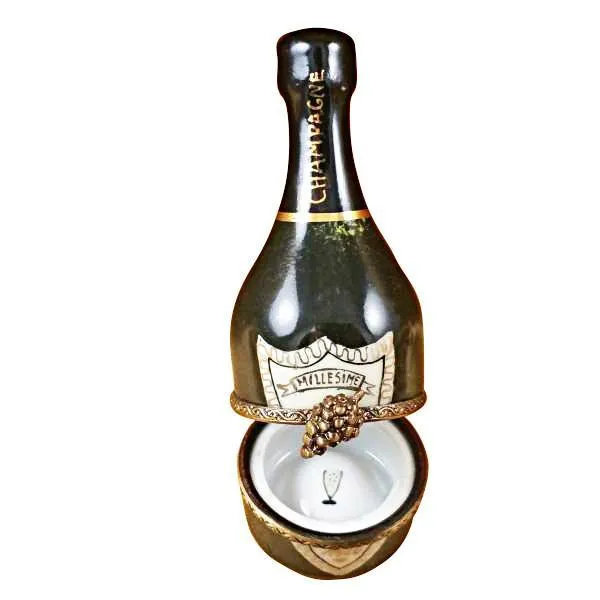 Green Champagne Bottle Limoges Box by Rochard™