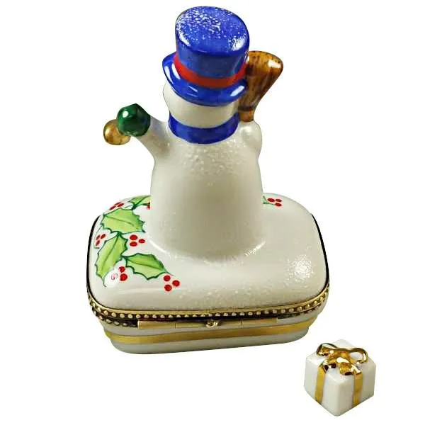 Snowman with Blue Scarf Limoges Box by Rochard™