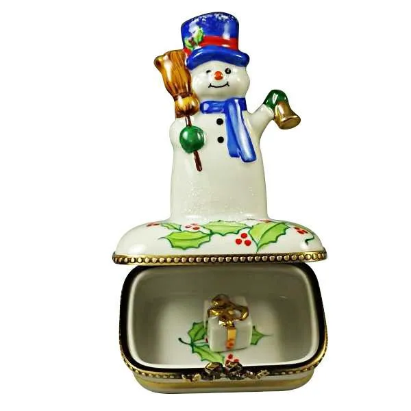 Snowman with Blue Scarf Limoges Box by Rochard™