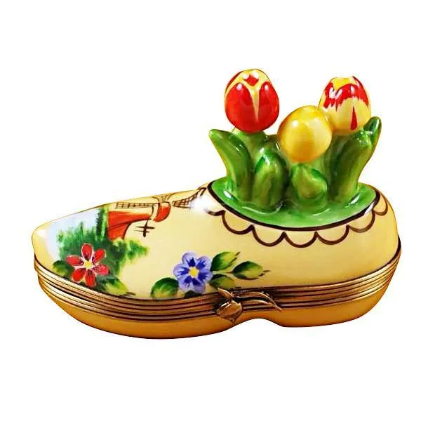 Dutch Clog With Tulips Limoges Box by Rochard™