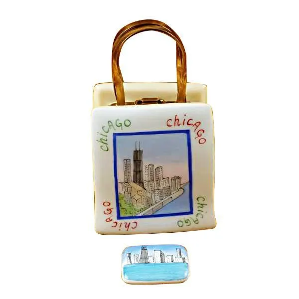 Shopping Bag Chicago Lighthouse Limoges Box by Rochard™