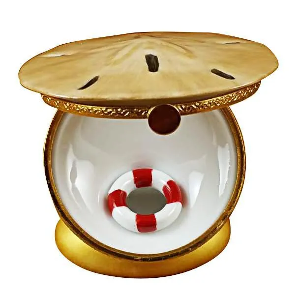 Sand Dollar With Life Buoy Limoges Box by Rochard™