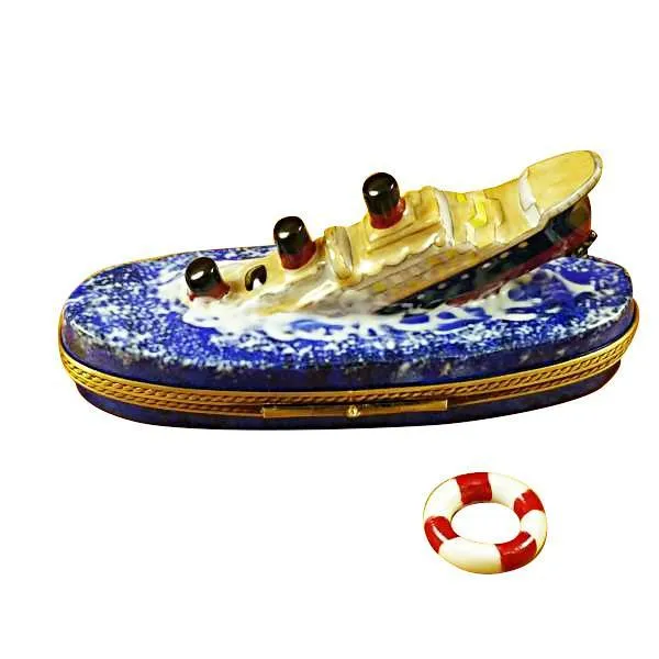 Titanic Sinking W/Life Buoy Limoges Box by Rochard™
