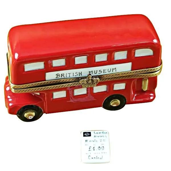 London Double Decker Bus With Removable Ticket Limoges Box by Rochard™