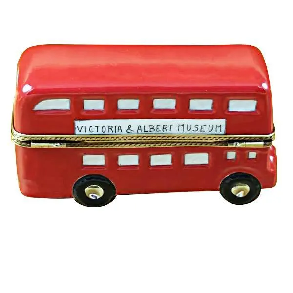 London Double Decker Bus With Removable Ticket Limoges Box by Rochard™