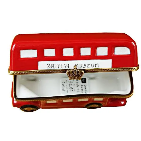 London Double Decker Bus With Removable Ticket Limoges Box by Rochard™