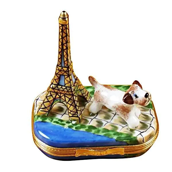 Eiffel Tower with Jack Russell Terrier Limoges Box by Rochard™
