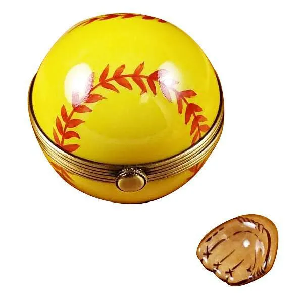 Softball With Removable Glove Limoges Box by Rochard™