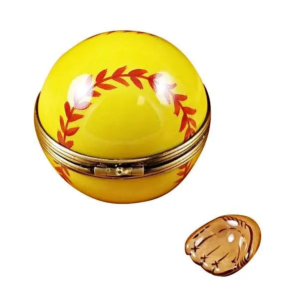 Softball With Removable Glove Limoges Box by Rochard™