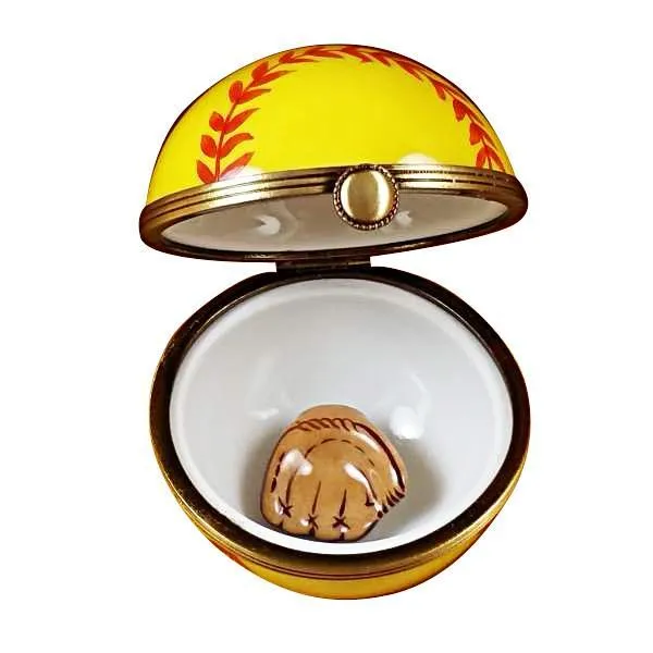 Softball With Removable Glove Limoges Box by Rochard™