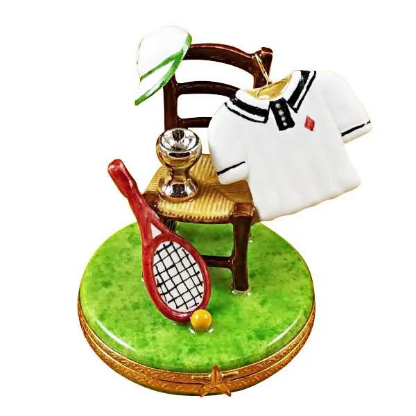 Tennis Chair W/Racquet/Ball/Shirt Limoges Box by Rochard™